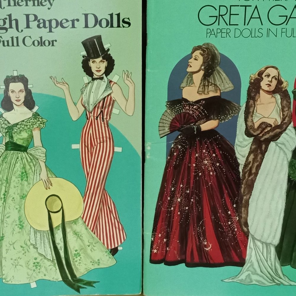 Set Of Paper Dolls.  Tom Tierney's Vivien Leigh & Greta Garbo In Full Color.